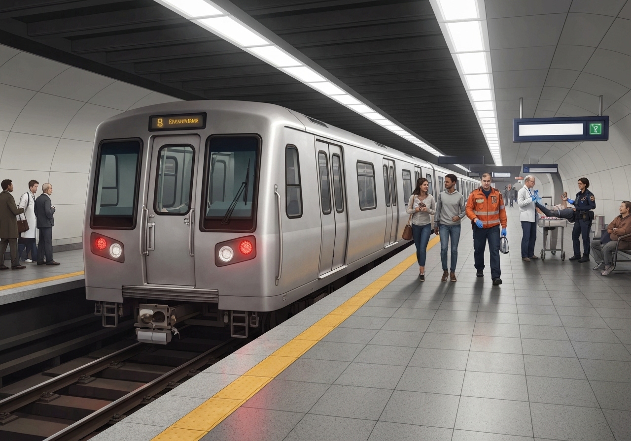 Kvinne påkjørt av T-banen ved Nationaltheatret