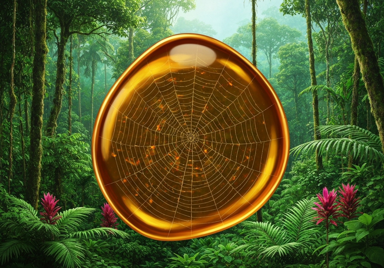 Forhistorisk edderkoppnett bevart i rav funnet i Amazonas