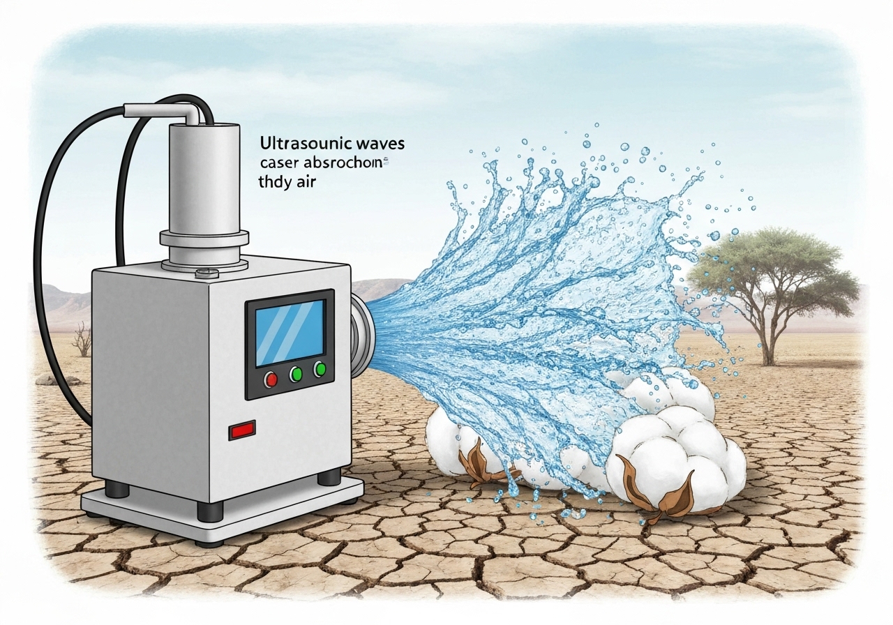Ultralydsenhet akselererer innhøsting av vann fra luft