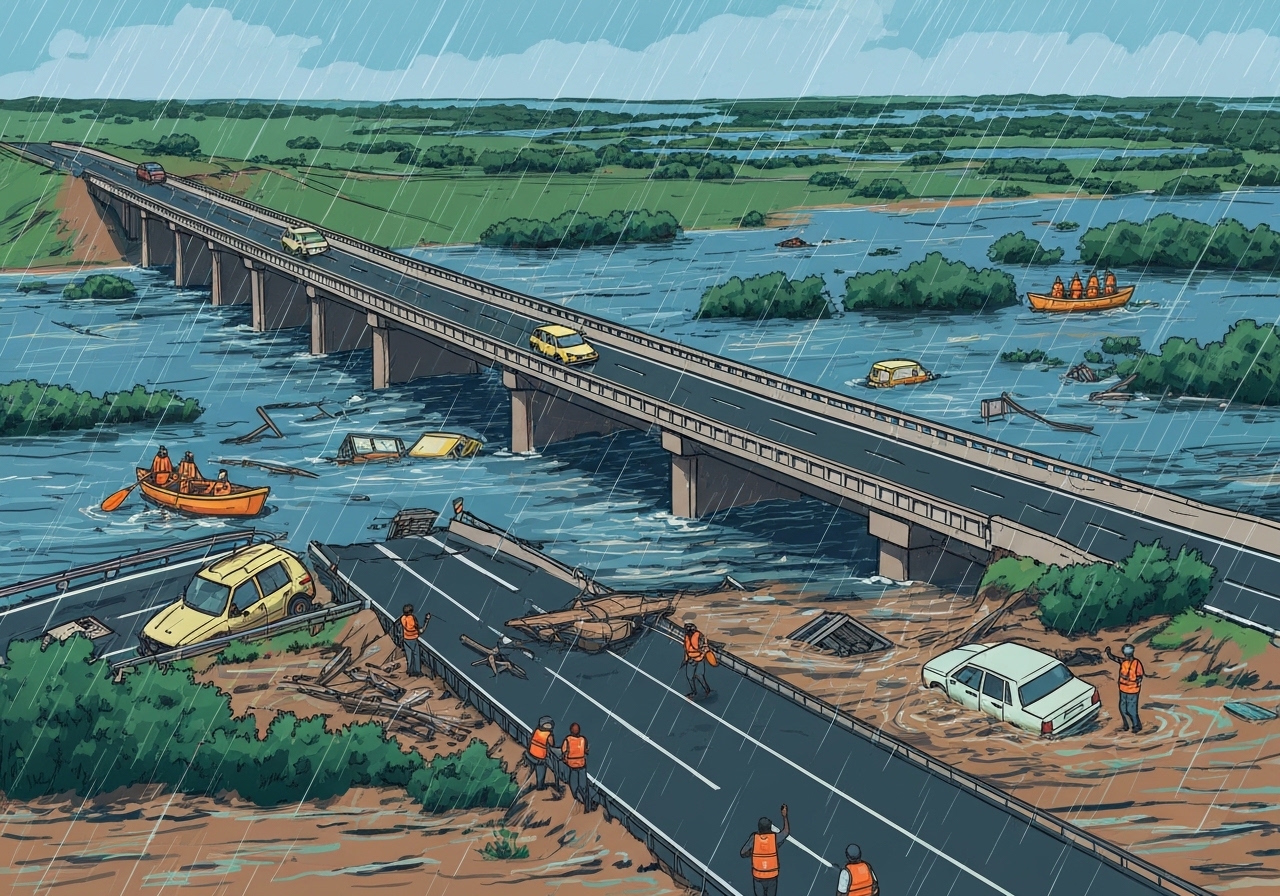 Ekstrem nedbør fører til omfattende flom i Sør-Afrika og Mosambik