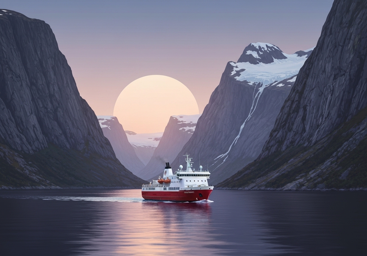 Opplev midnattssolens magi med Hurtigrutens Svalbardlinje