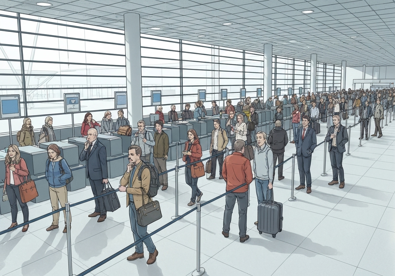 EU-lufthavner krever revisjon av EES etter kaotiske tilstander for reisende