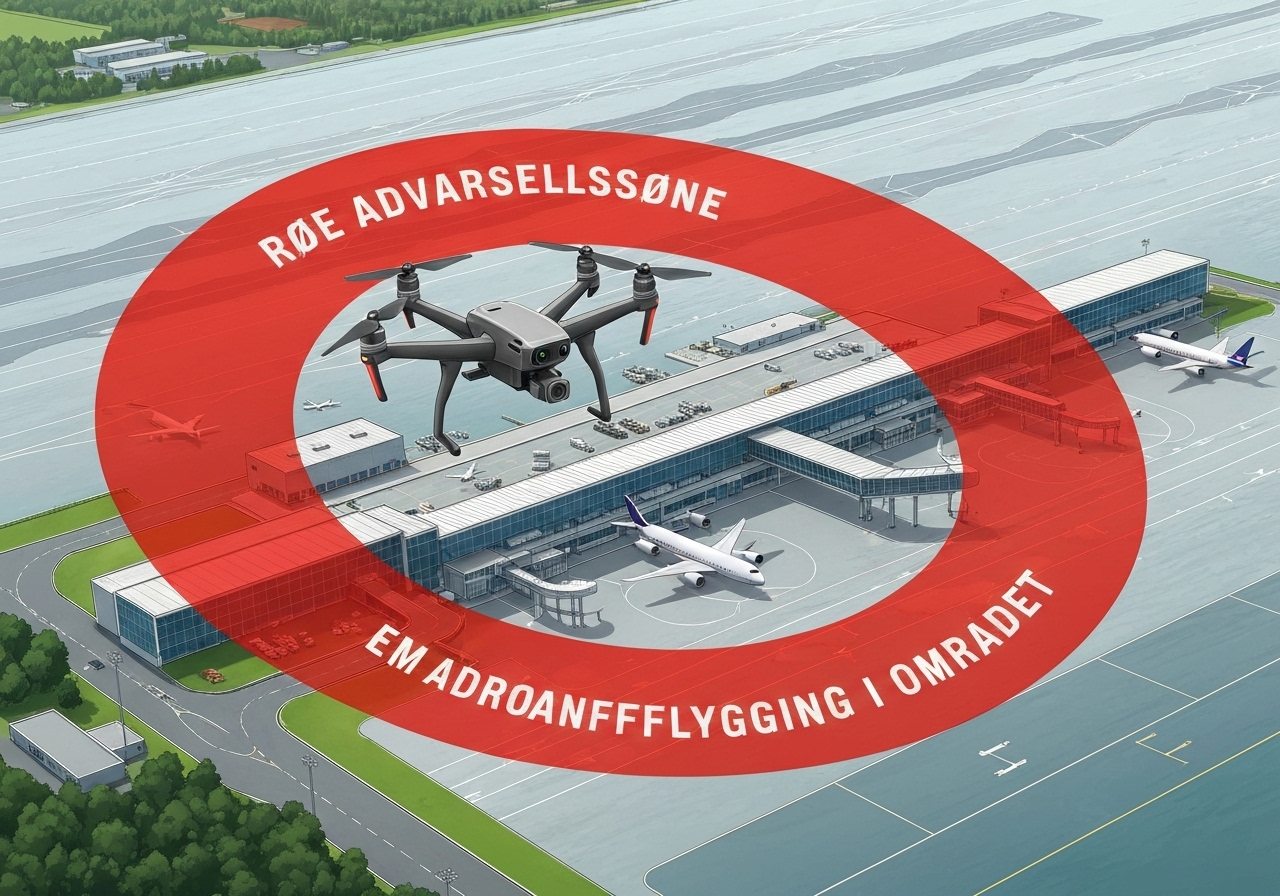 Utenlandsk statsborger stanset for ulovlig droneflyging ved Torp