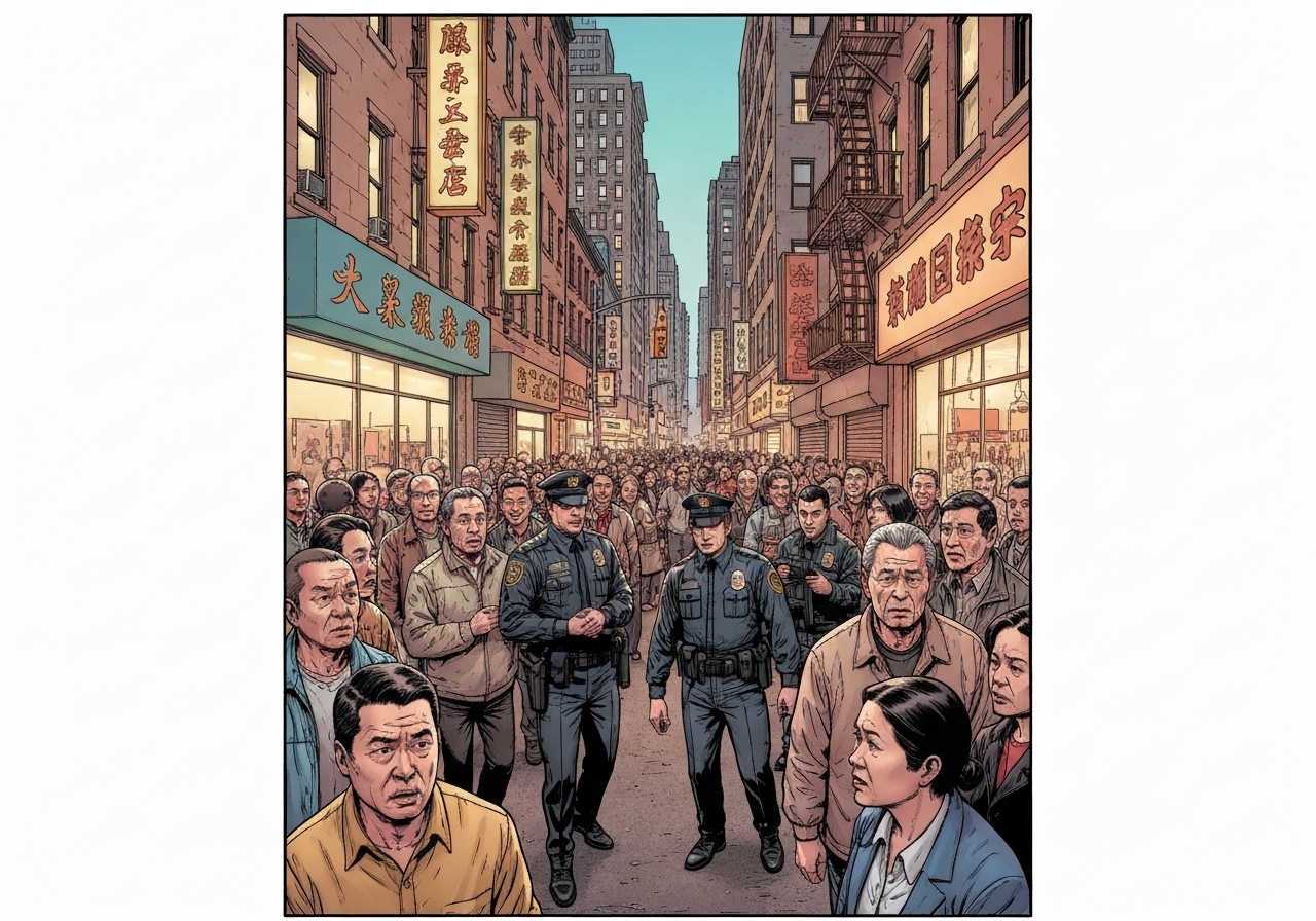 Føderale agenter gjennomfører ICE-aksjon på Canal Street i New York