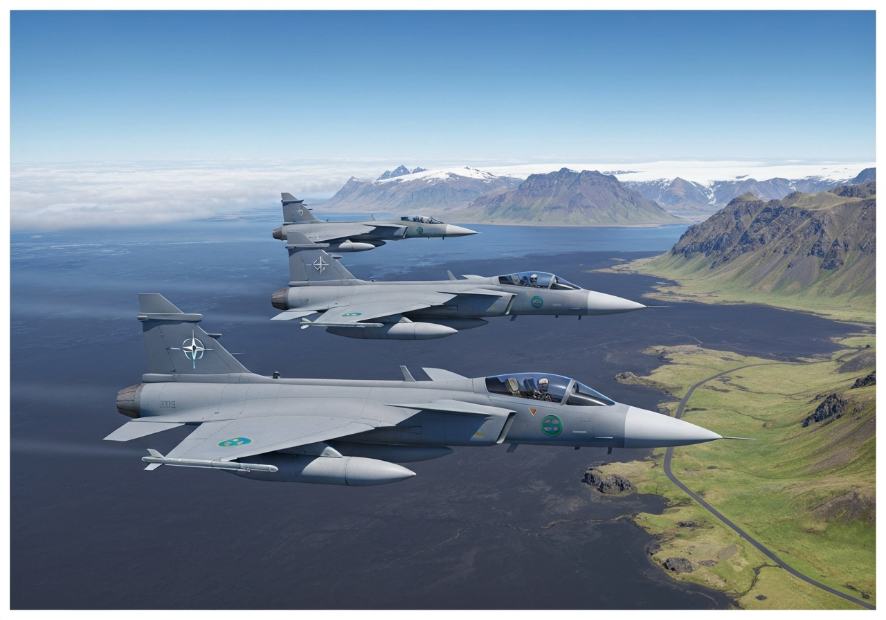 Svenske Gripen-jagerfly styrker NATOs luftpoliti på Island