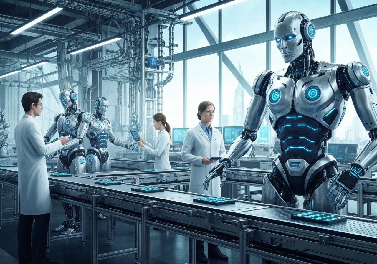 Humanoide roboter inntar arbeidsplassen