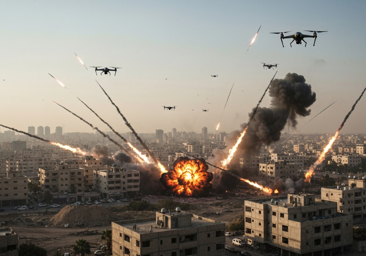 Iran gjennomfører omfattende droneangrep mot mål i Midtøsten