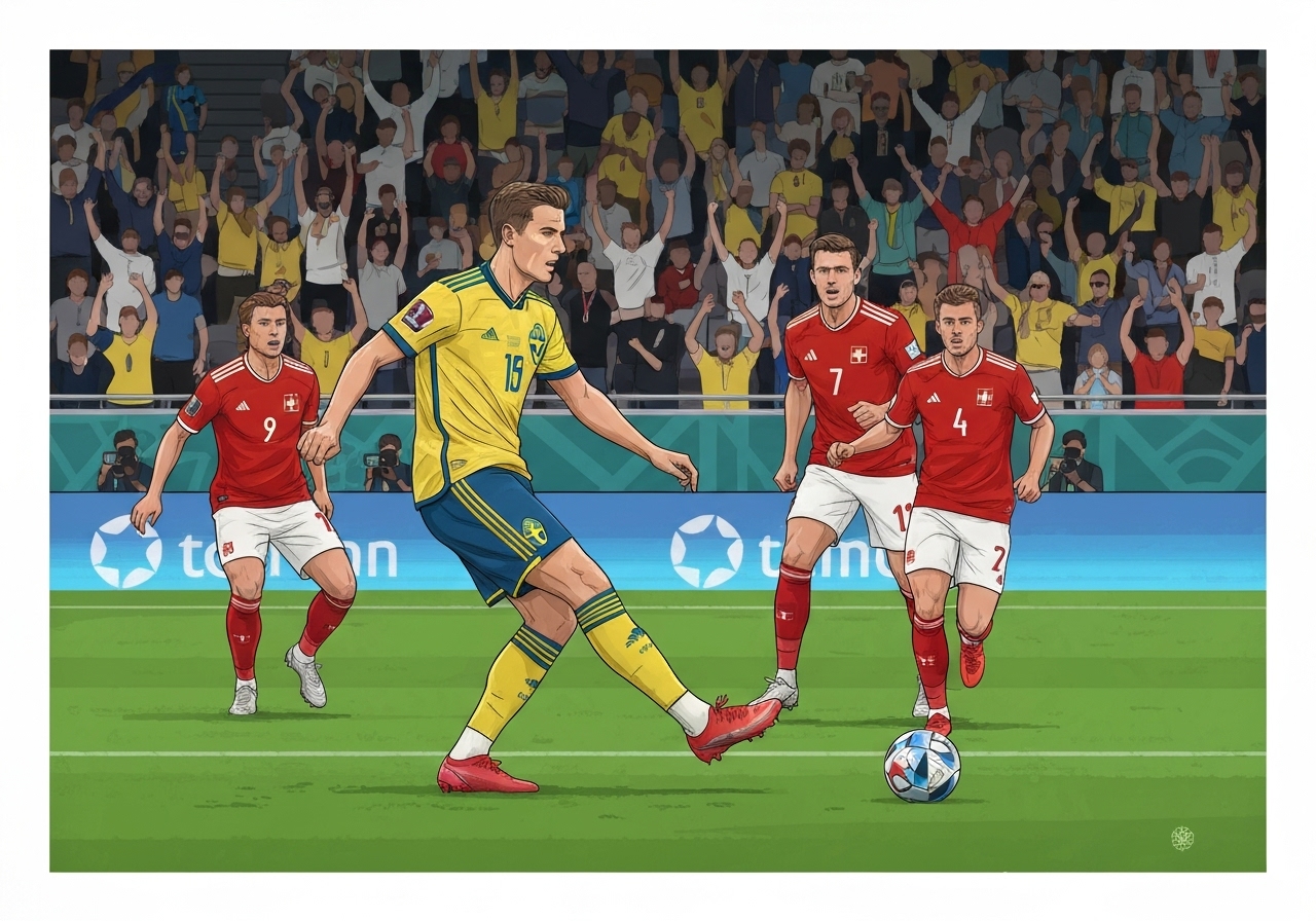 Sverige tapte mot Sveits etter straffespark