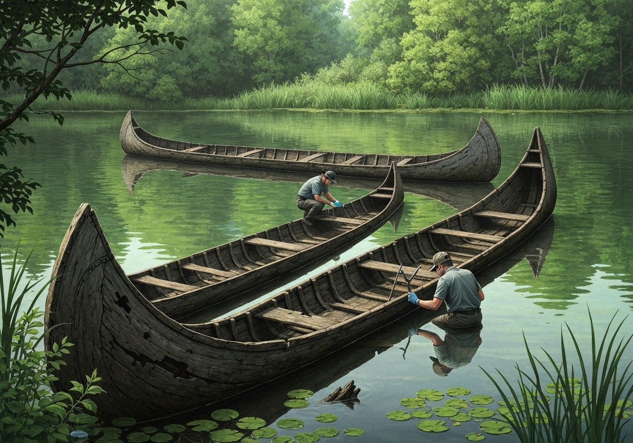 Eldgamle kanoer funnet i Wisconsin avslører 5 200 år gammel historie