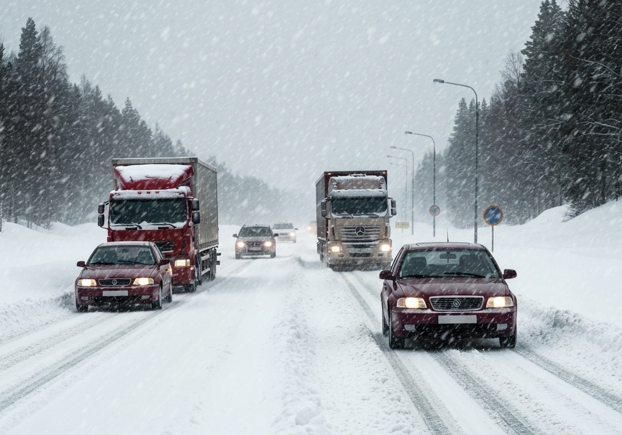 Kraftig snøfall skaper utfordringer i Sør-Sverige