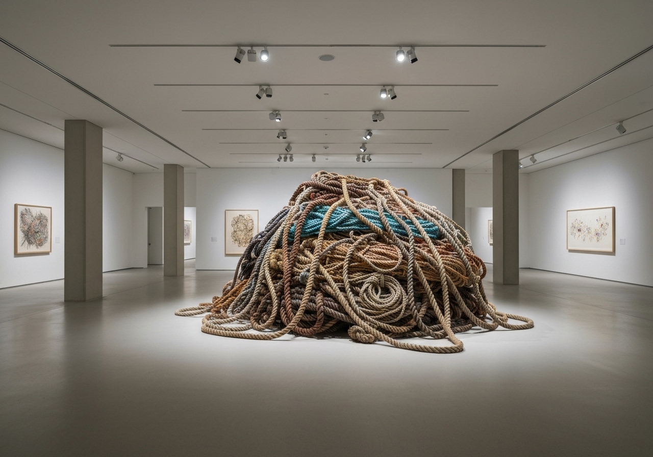 David Shrigley selger 10 tonn gammelt tau for 1 million pund