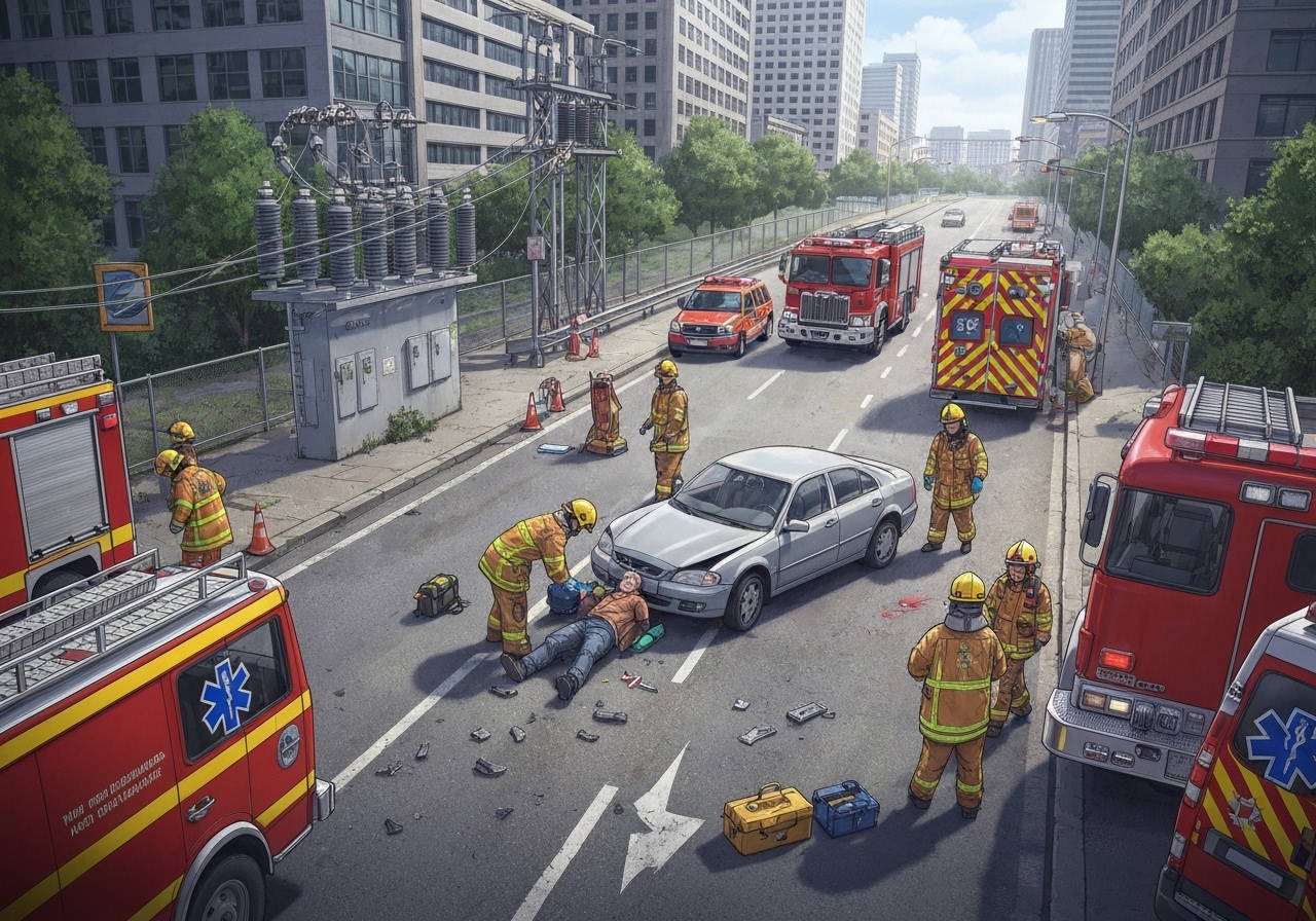 Livreddende førstehjelp etter bilulykke i Drammen