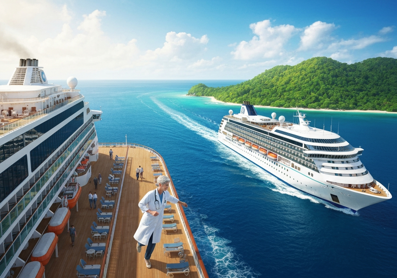 Hantavirusutbrudd på cruiseskip: En passasjer trer inn som lege