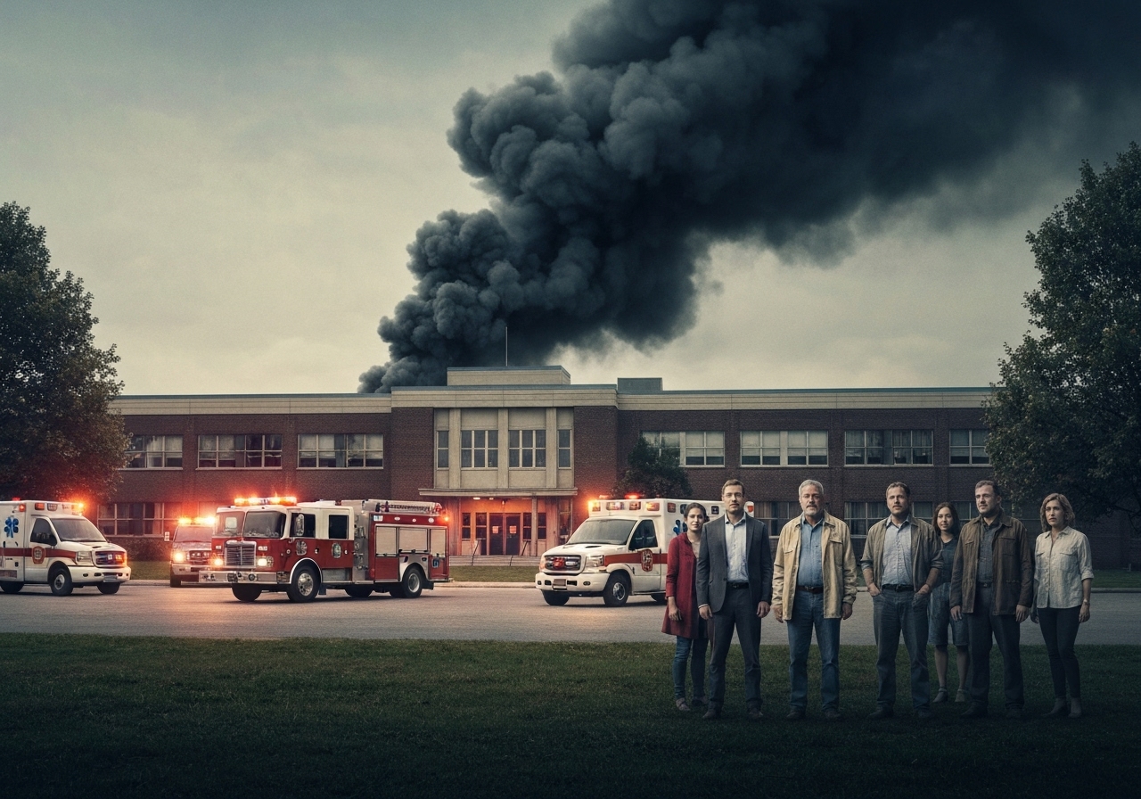 Brann på Slåtthaug videregående skole i Bergen
