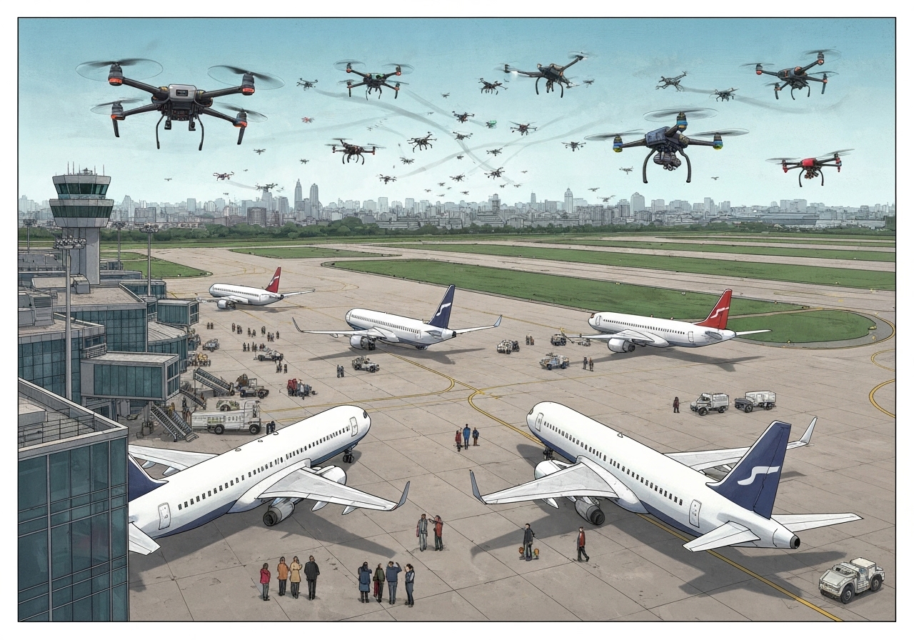 Dronesverm tvinger Moskva-flyplasser til å stenge