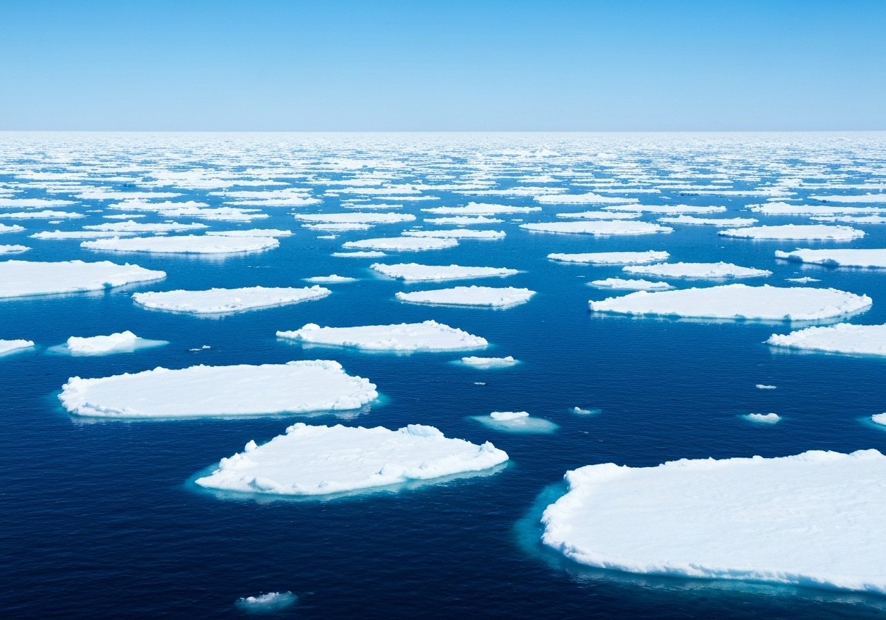 Rekordlavt maksimum for havis i Arktis i mars 2025