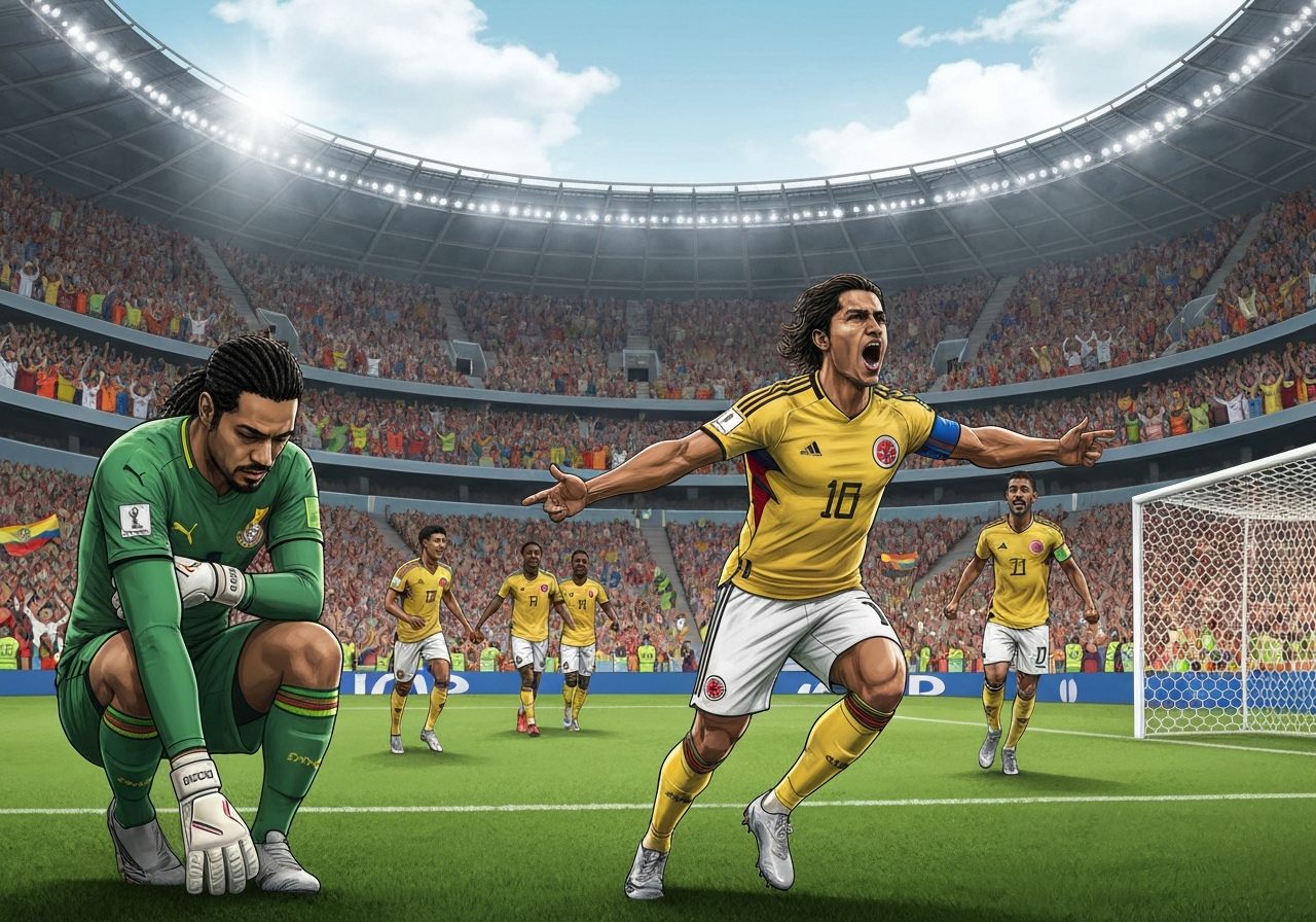 Colombia sikrer avansement til åttedelsfinale med 1-0-seier over Ghana