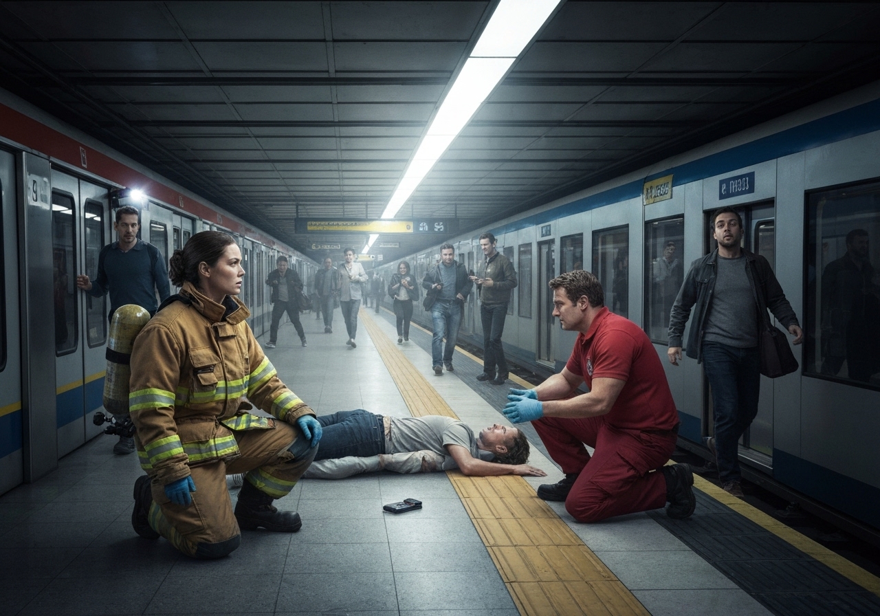 Person påkjørt av T-banen på Jernbanetorget