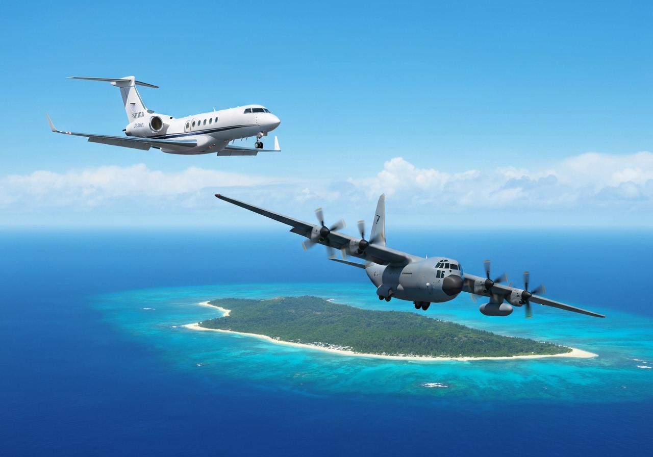 Nær kollisjon mellom privatfly og amerikansk militærfly over Curaçao