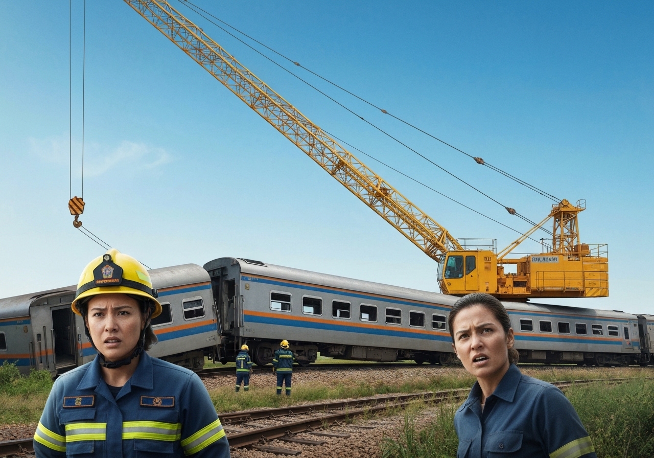 Kranulykke i Thailand: Minst 22 døde etter at kran falt over passasjertog