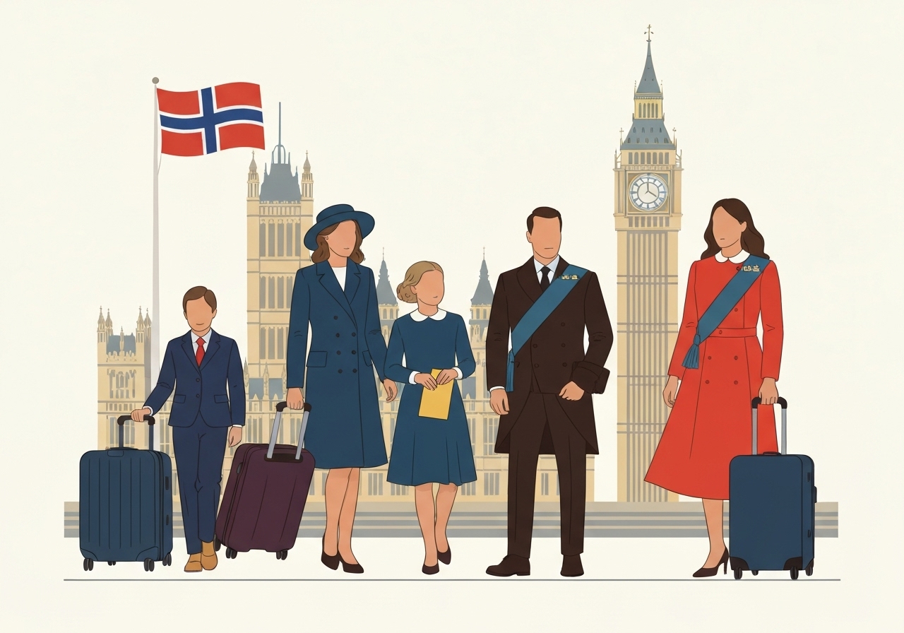 Kongefamilien reiser utenlands samtidig