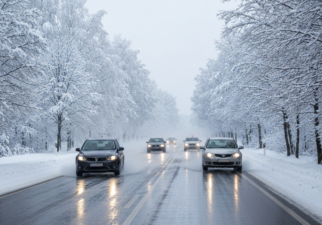 Advarsel om glatte veier etter flere trafikkulykker