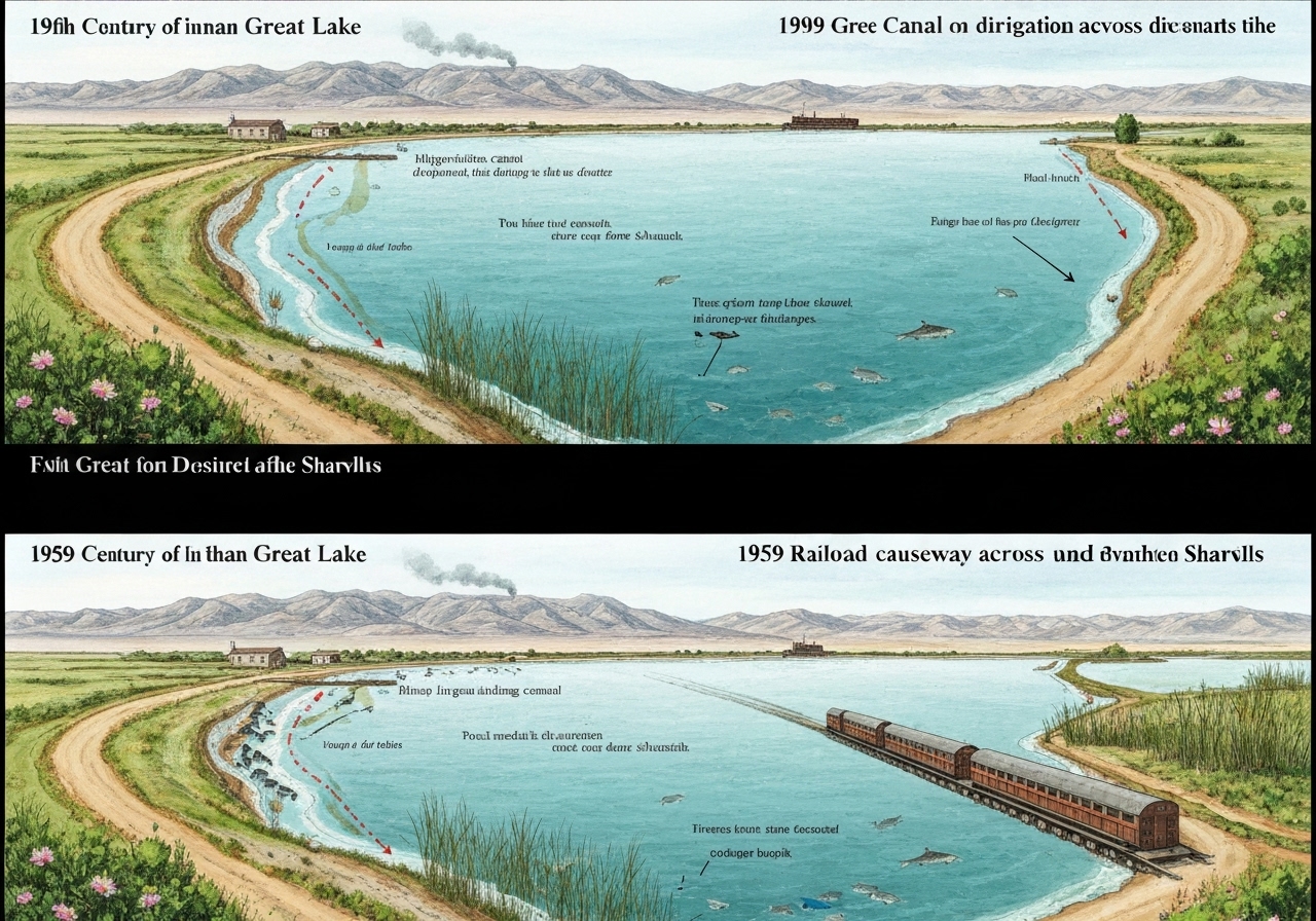 Ny studie avslører hvordan to menneskelige beslutninger permanent endret Great Salt Lake