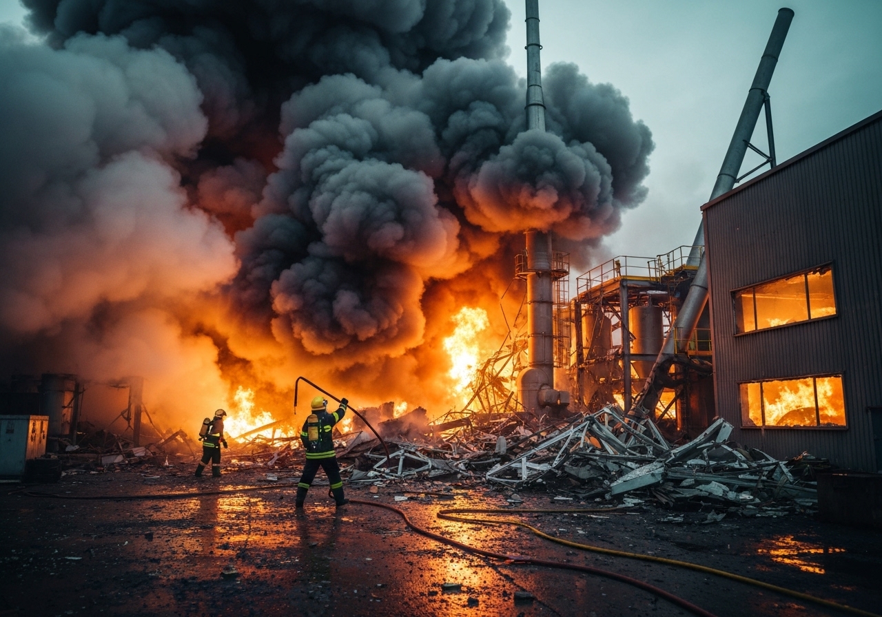 Brann ved russisk industribedrift krever 11 liv og skader 130