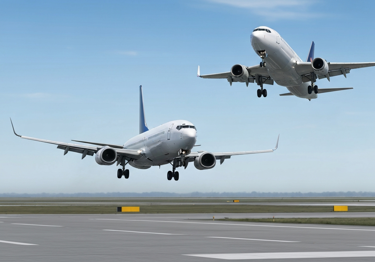 Nær kollisjon mellom fly på Boston Logan International Airport