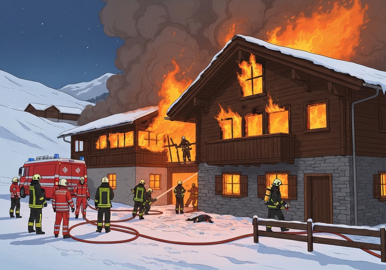 Flere døde i brann på bar i sveitsisk alpeby under nyttårsfeiring