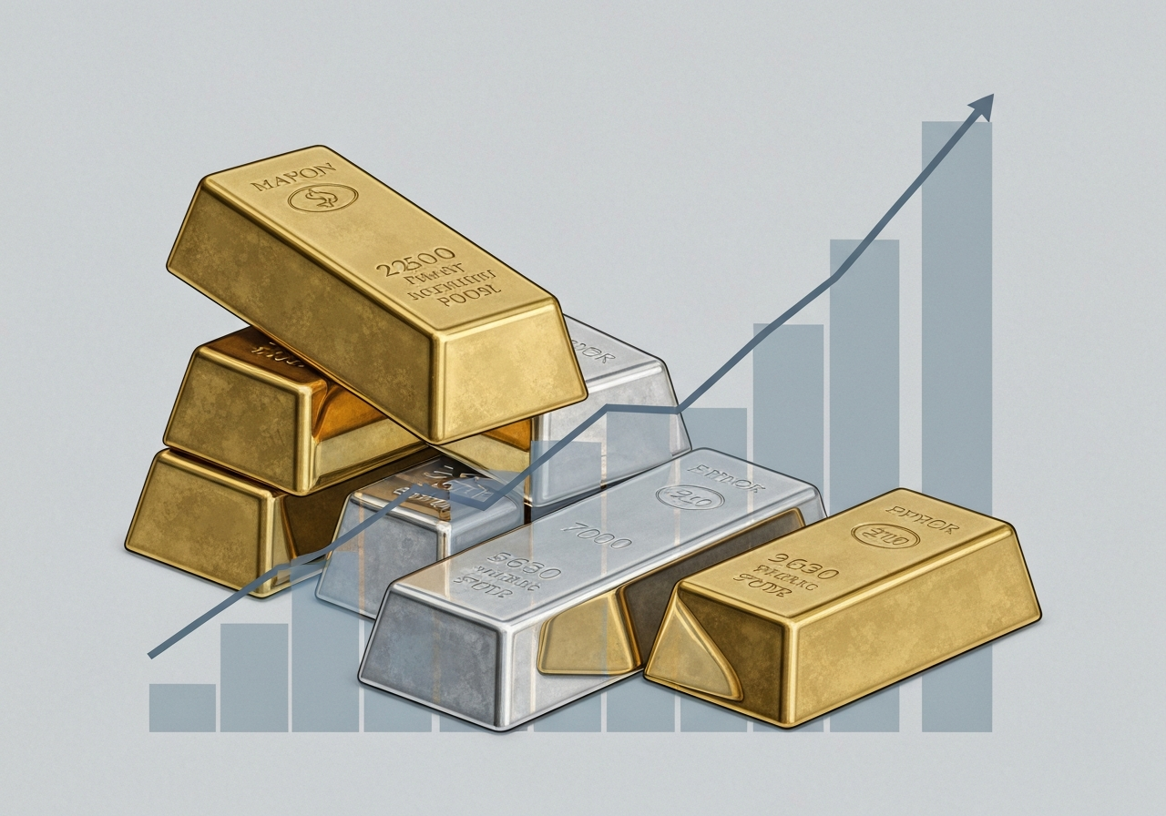 Gull- og sølvpriser faller kraftig grunnet økende inflasjonsfrykt
