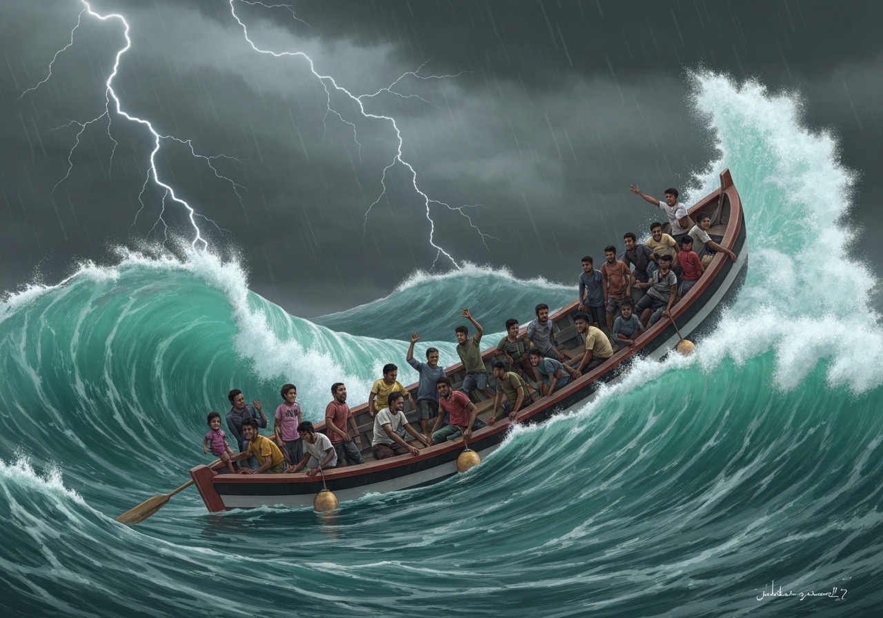 Hundrevis fryktes omkommet i Middelhavet under syklon