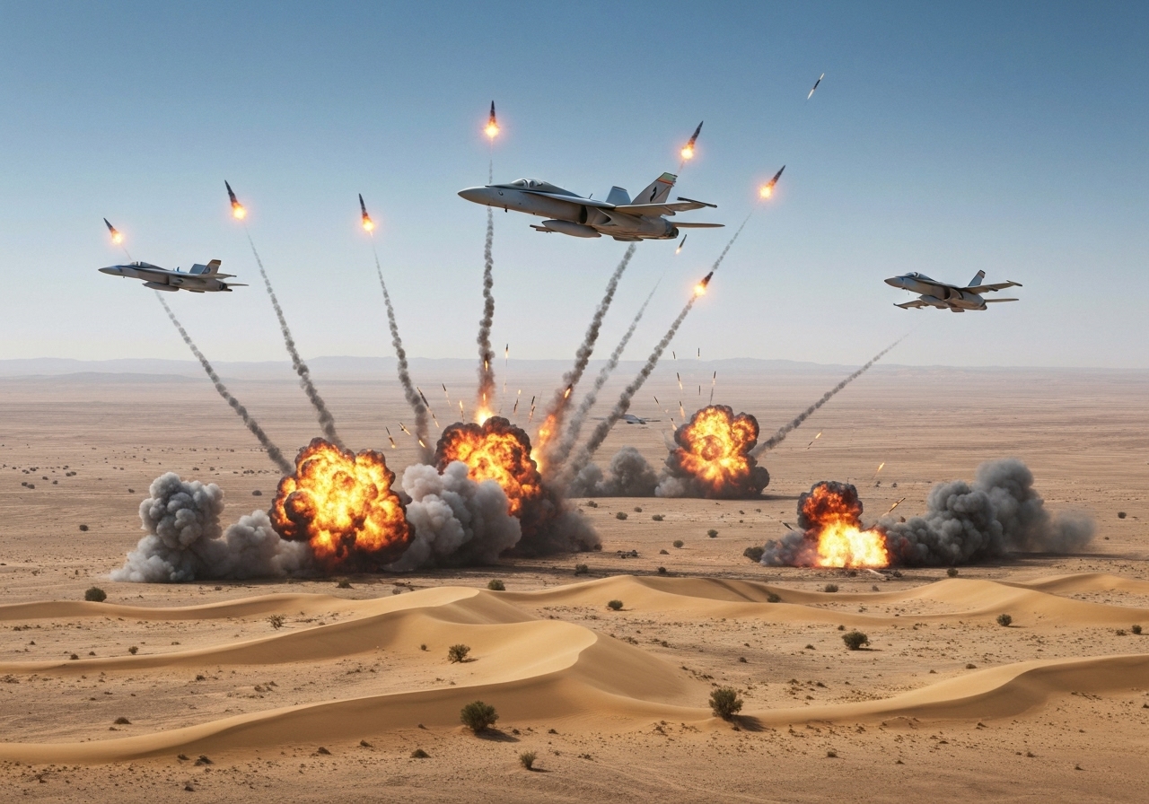 USA gjennomfører omfattende luftangrep mot IS-mål i Syria