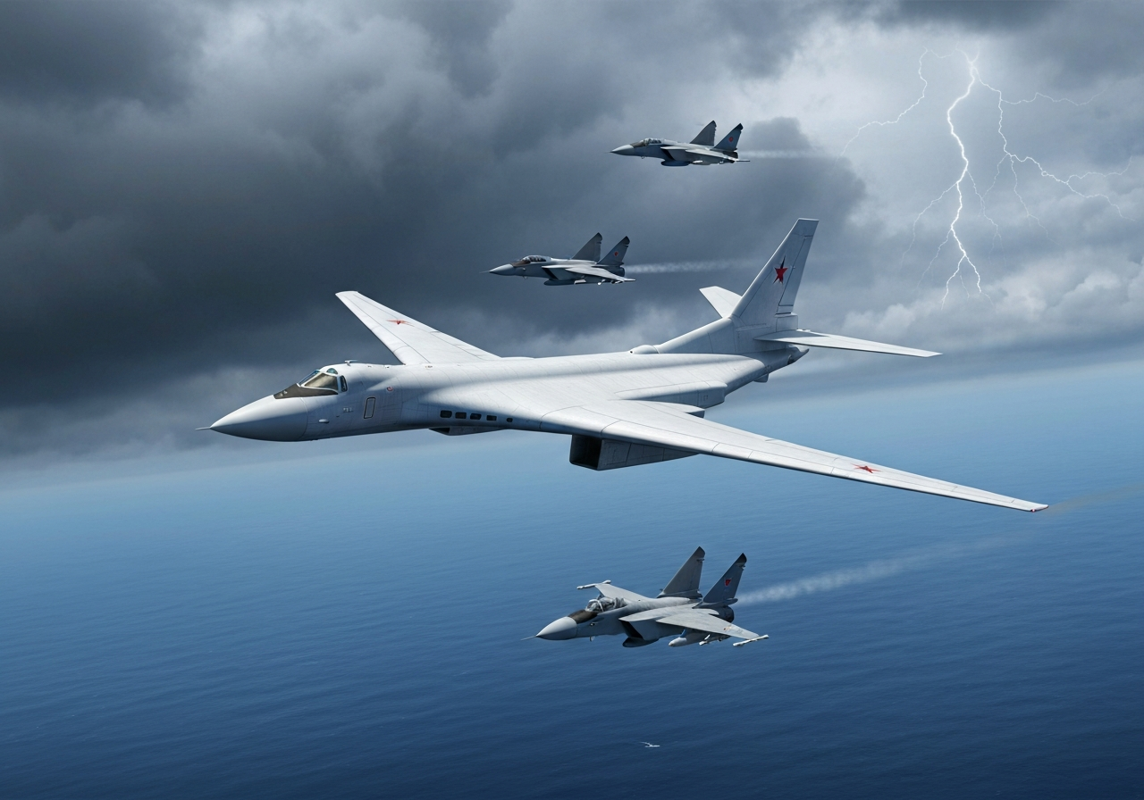 Russiske Tu-160 bombefly patruljerer over Barentshavet og Norskehavet