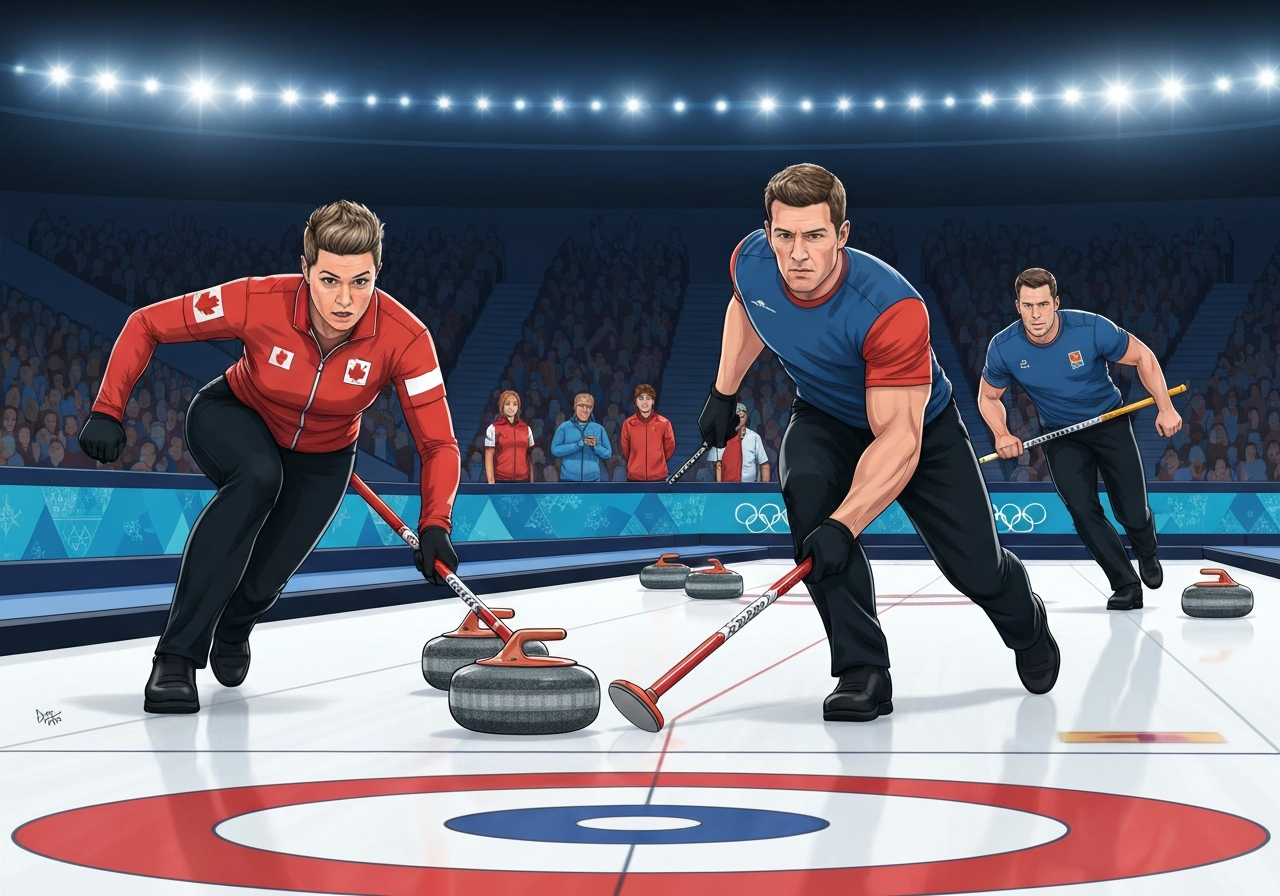 Storbritannia, USA, Italia og Sverige til semifinale i mixed doubles curling under Vinter-OL i Milano-Cortina