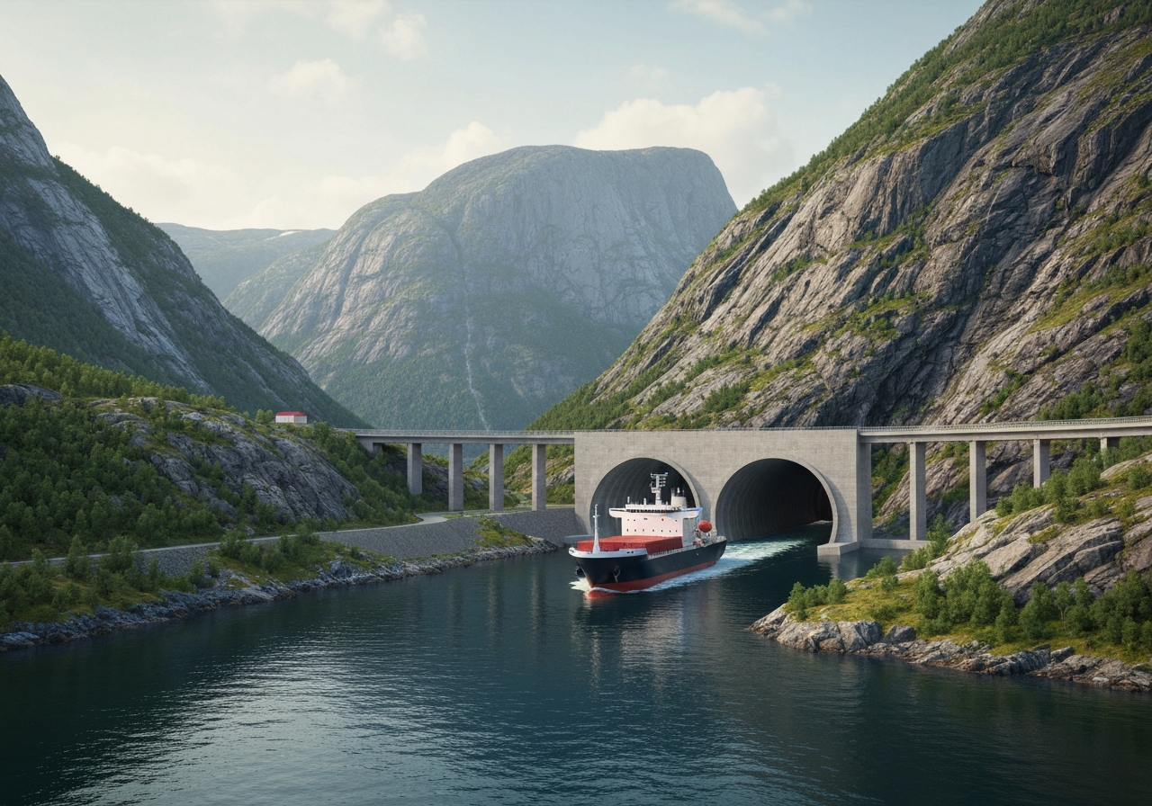 Norge godkjenner bygging av verdens første skipstunnel