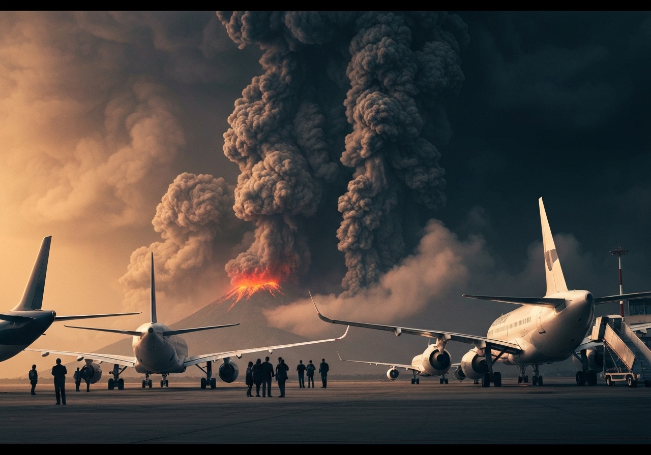 Sjeldent vulkanutbrudd i Etiopia fører til flykanselleringer