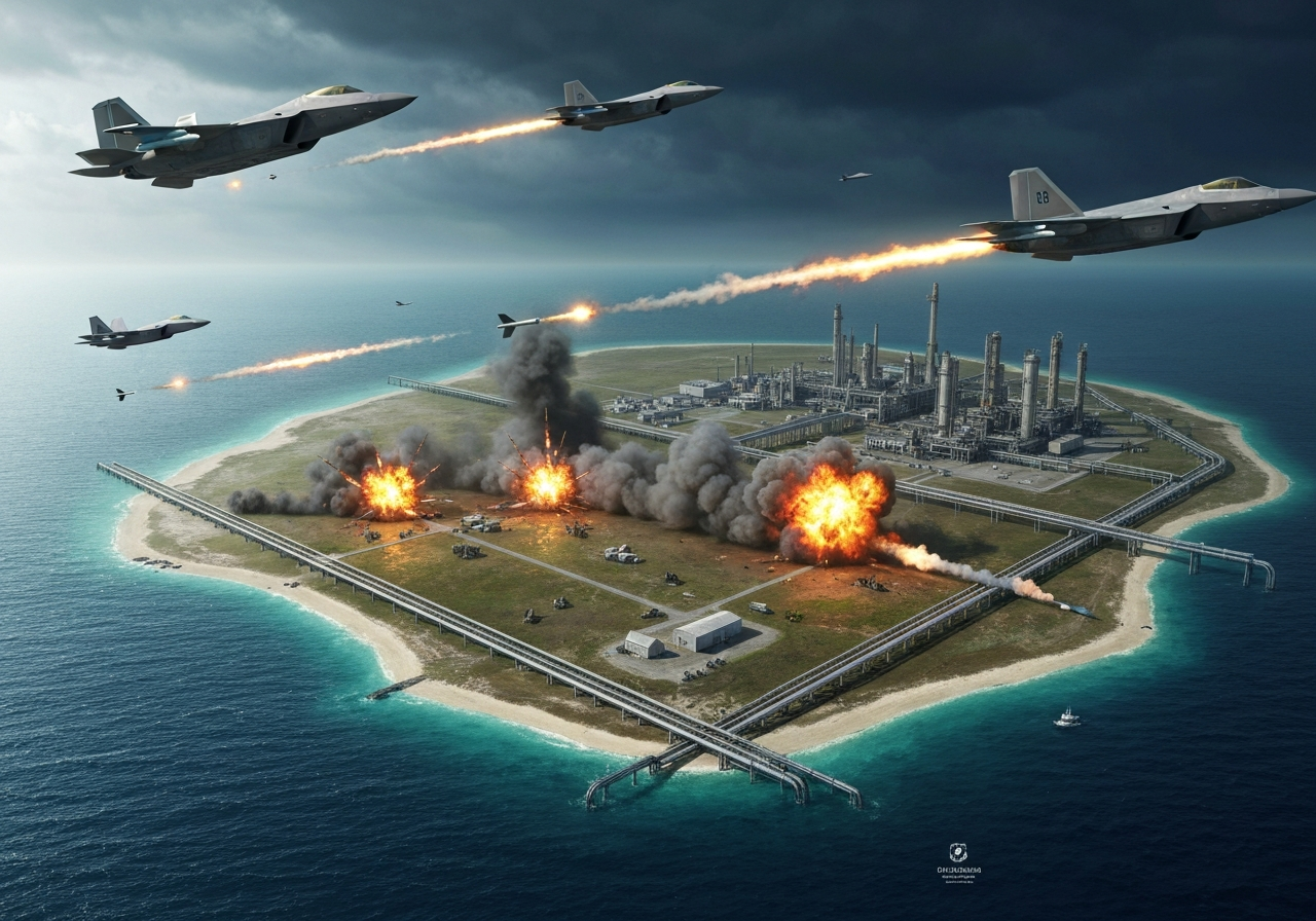 USA gjennomfører massivt angrep på Kharg-øya