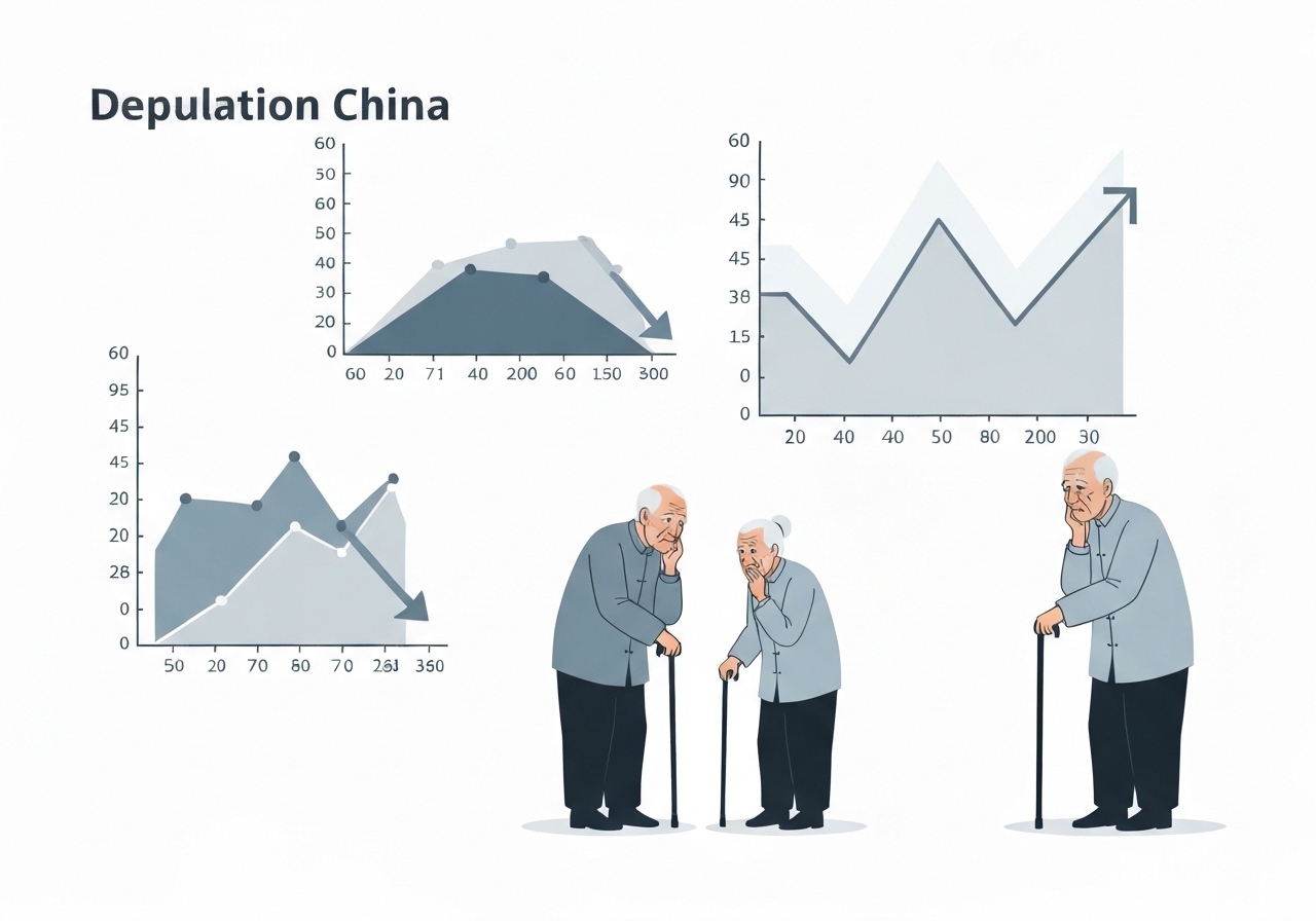 Kinas befolkning synker for fjerde år på rad