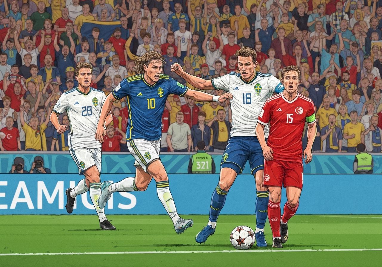Sverige åpner VM med overbevisende 5–1-seier over Tunisia
