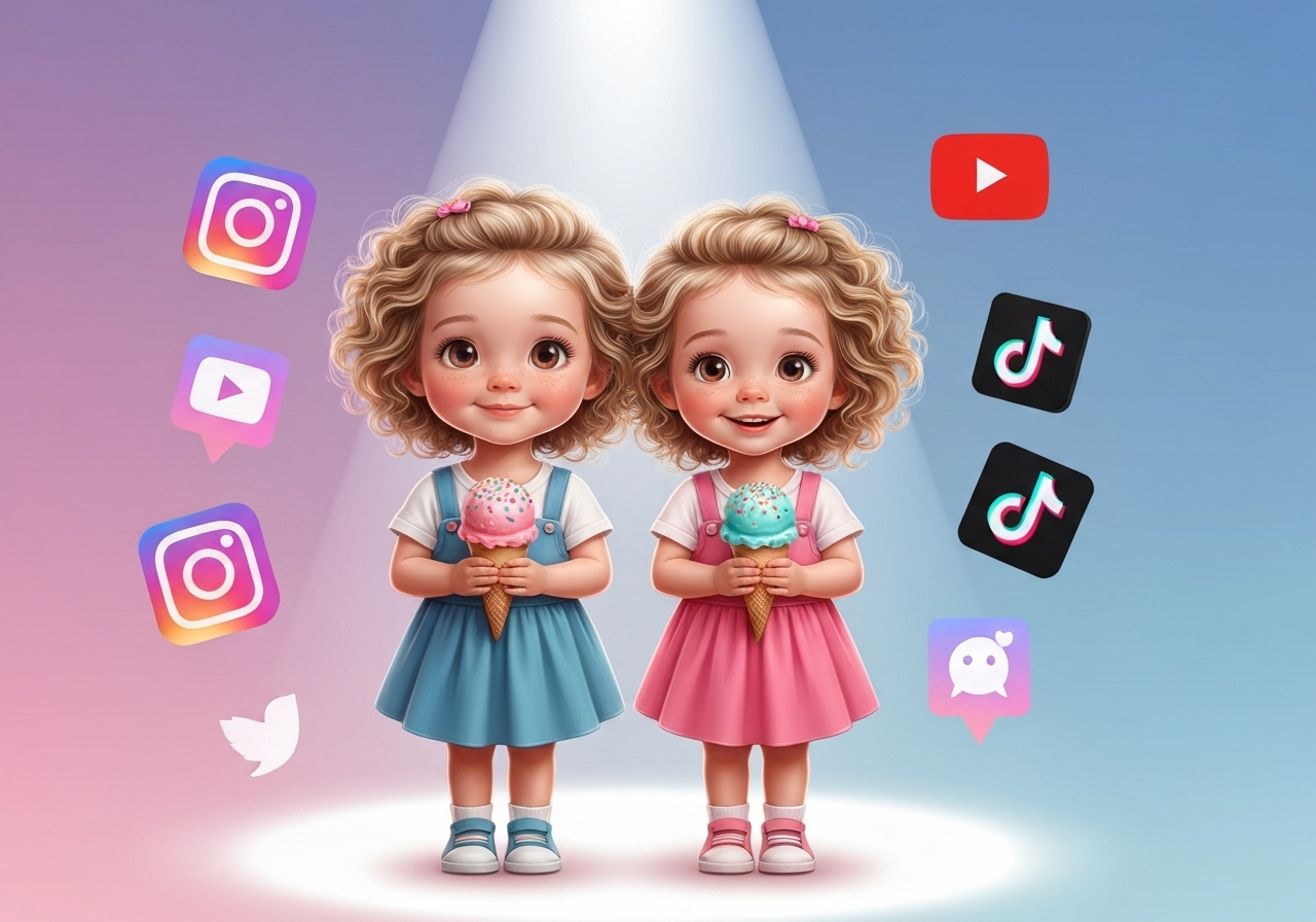TikTok-tvillingene fra iskremskandalen blir unge influensere