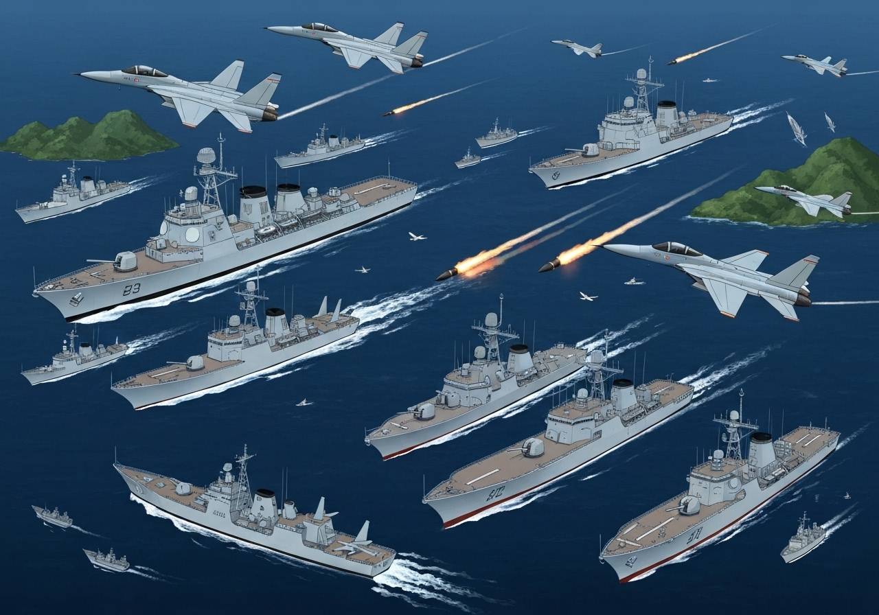 Kina gjennomfører omfattende militærøvelser rundt Taiwan