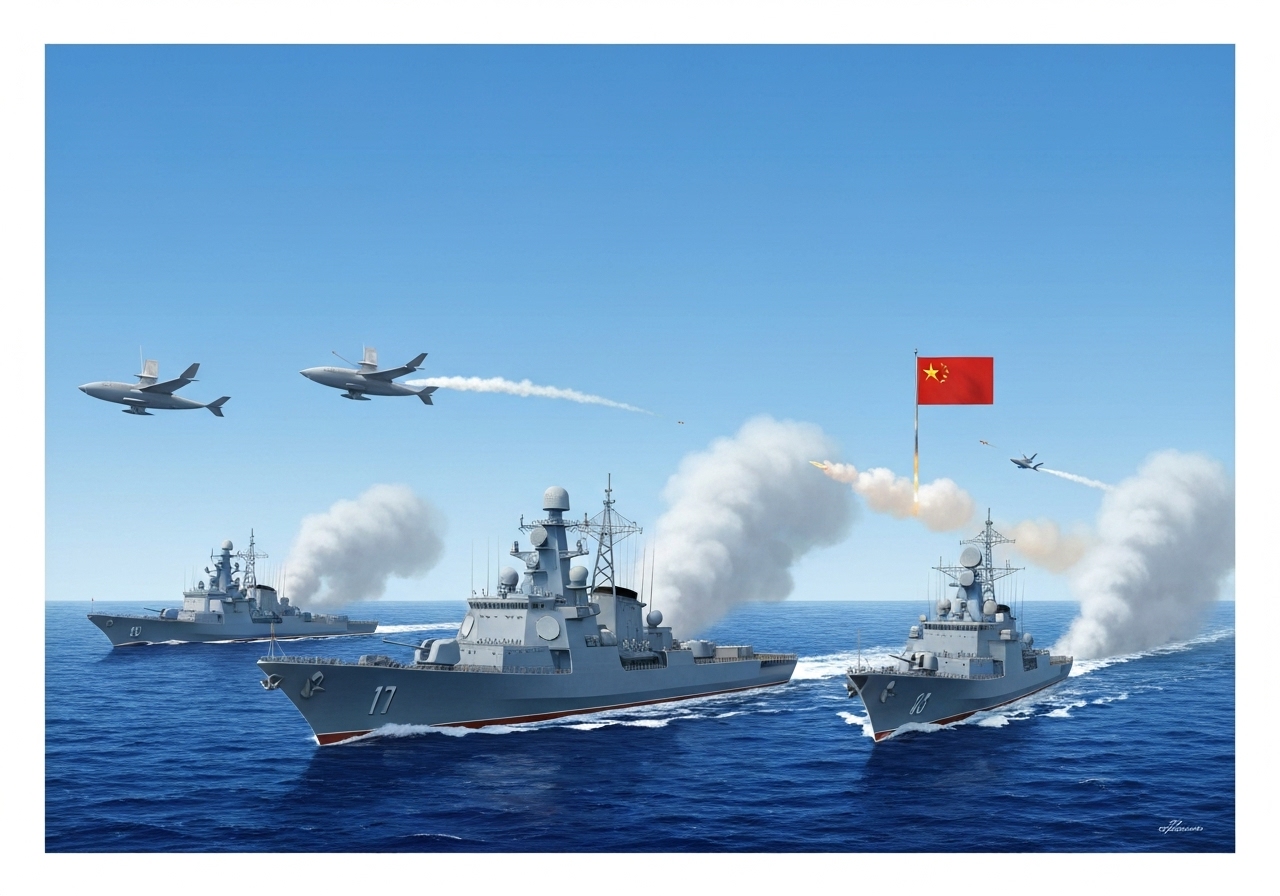 Russland og Kina gjennomfører felles militærøvelse i Japanhavet