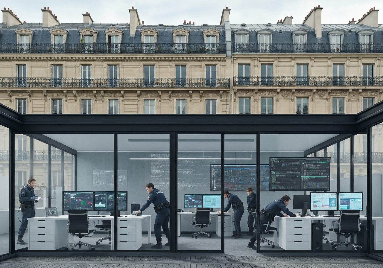 Fransk politi ransaker Xs kontorer i Paris