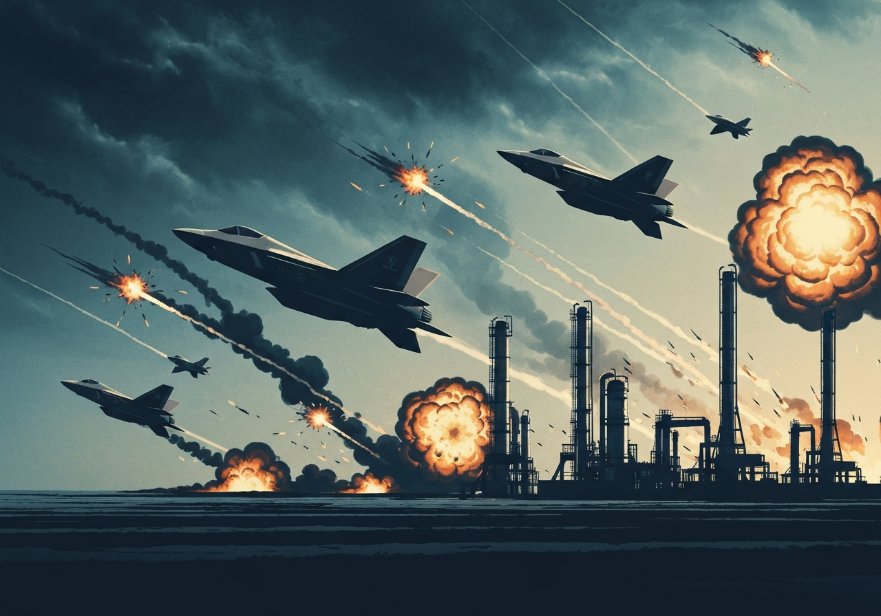 Israel angriper iranske oljeraffinerier i eskalerende konflikt