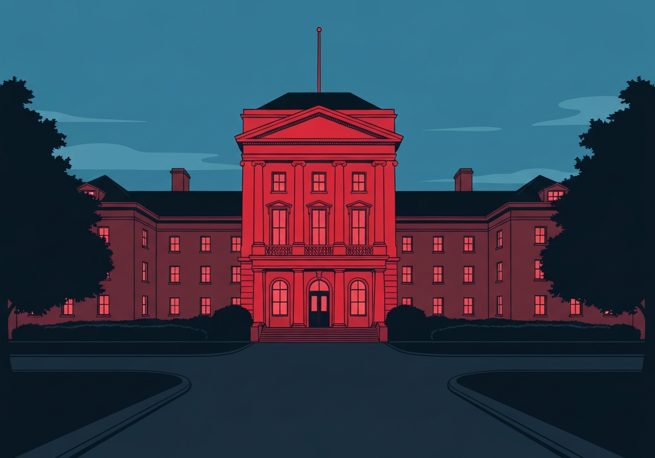 Sykehuset lyser rødt for å markere verdens encefalittdag