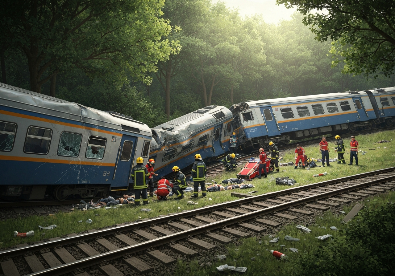 Togkollisjon i Danmark: 17 skadet, fem kritisk