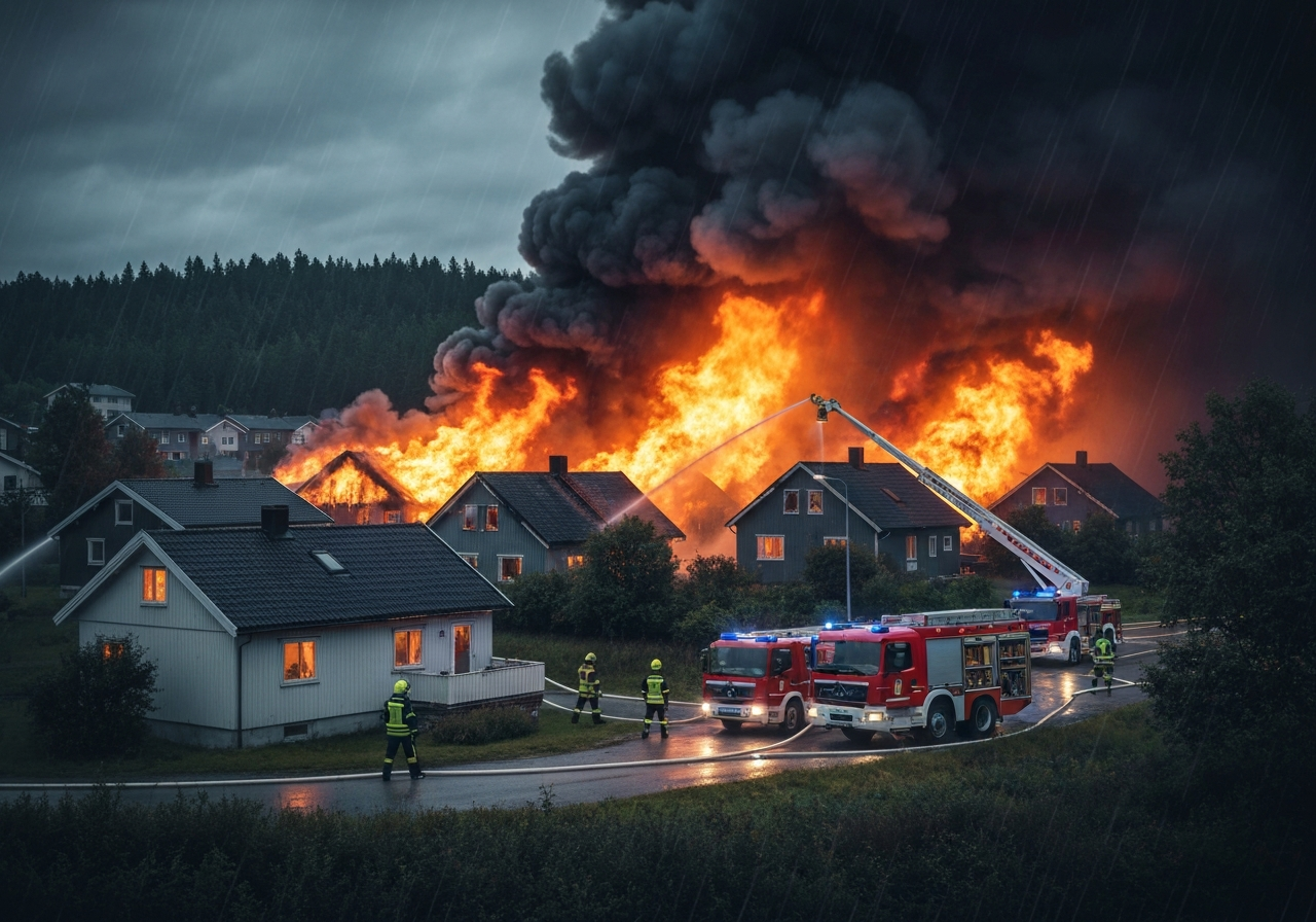 Storbrann i Drammen ødelegger over 100 boliger