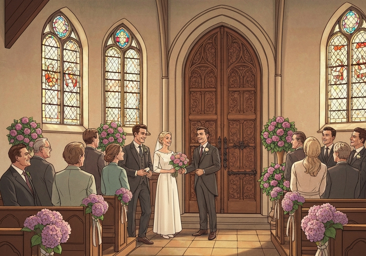 Stein Erik Hagen og Bendik Skinningsrud giftet seg i Holmenkollen Kapell