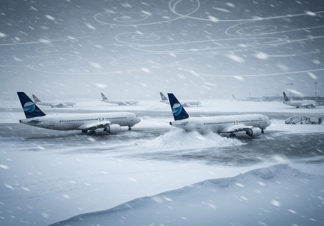 Uvær lammer Tromsø lufthavn og skaper kaos i Nord-Norge